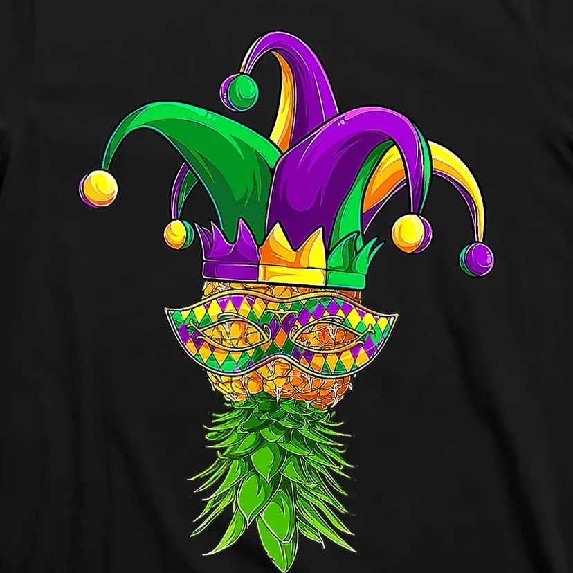 Upside Down Pineapple Mask Mardi Gras T-Shirt