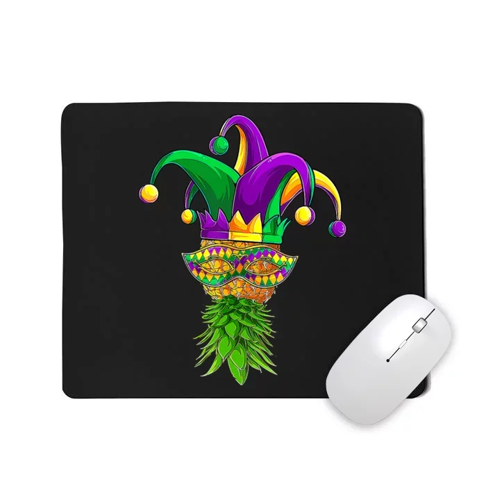 Upside Down Pineapple Mask Mardi Gras Mousepad