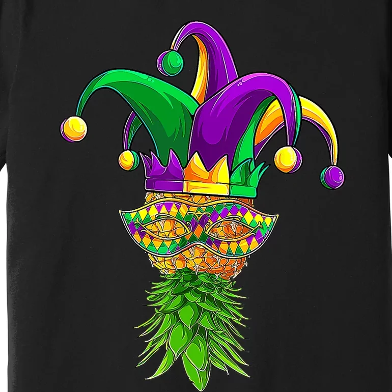 Upside Down Pineapple Mask Mardi Gras Premium T-Shirt