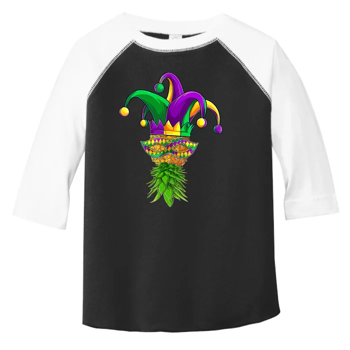 Upside Down Pineapple Mask Mardi Gras Toddler Fine Jersey T-Shirt