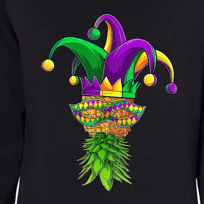 Upside Down Pineapple Mask Mardi Gras Womens California Wash Sweatshirt