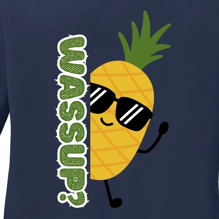 Upside Down Pineapple Ladies Long Sleeve Shirt