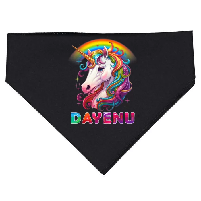 Unicorn Dayenu Passover Matzah Four Cups USA-Made Doggie Bandana