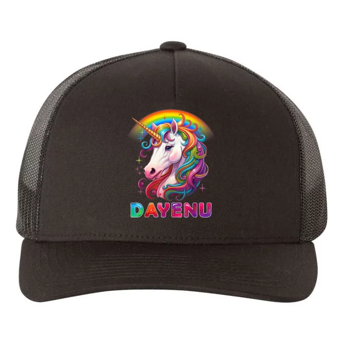 Unicorn Dayenu Passover Matzah Four Cups Yupoong Adult 5-Panel Trucker Hat