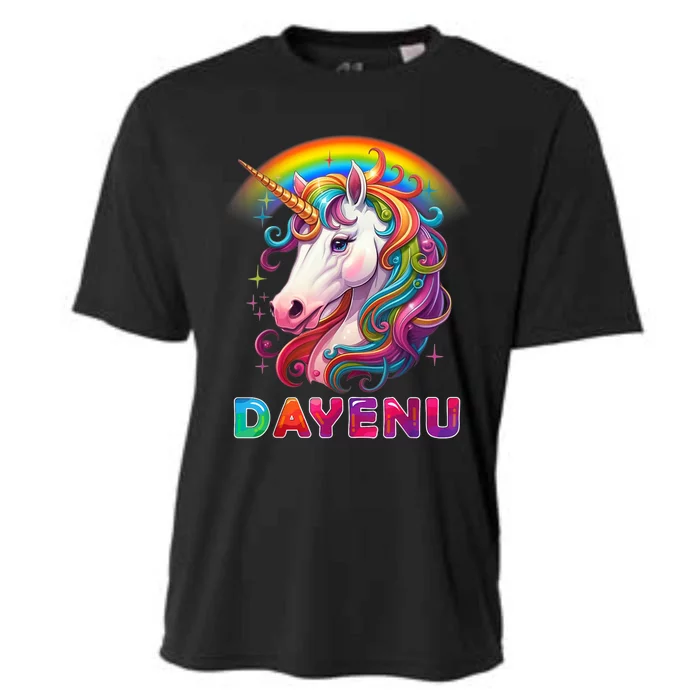 Unicorn Dayenu Passover Matzah Four Cups Cooling Performance Crew T-Shirt