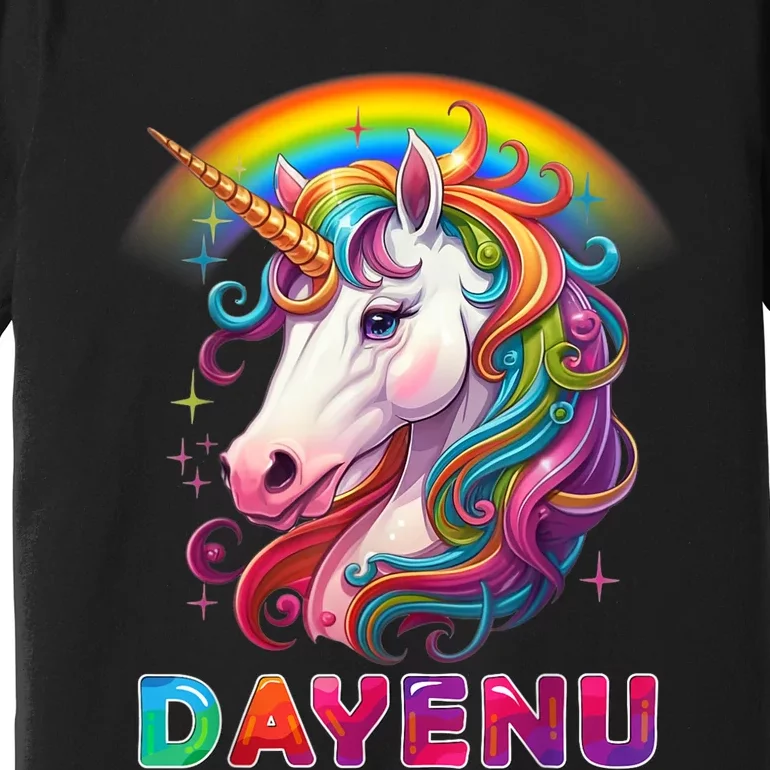 Unicorn Dayenu Passover Matzah Four Cups Premium T-Shirt