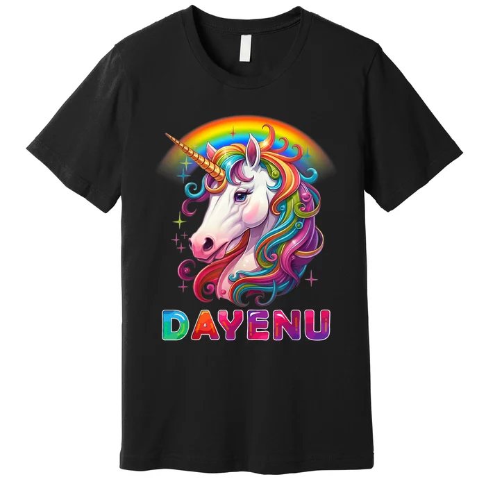 Unicorn Dayenu Passover Matzah Four Cups Premium T-Shirt