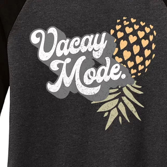 Upside Down Pineapple Vacay Mode Vacation Funny Swinger Gift Women's Tri-Blend 3/4-Sleeve Raglan Shirt