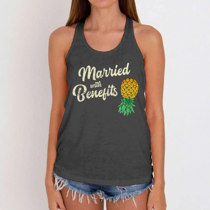 Upside Down Pineapple Married With Benefits Subtle Swinger Women's Knotted Racerback Tank