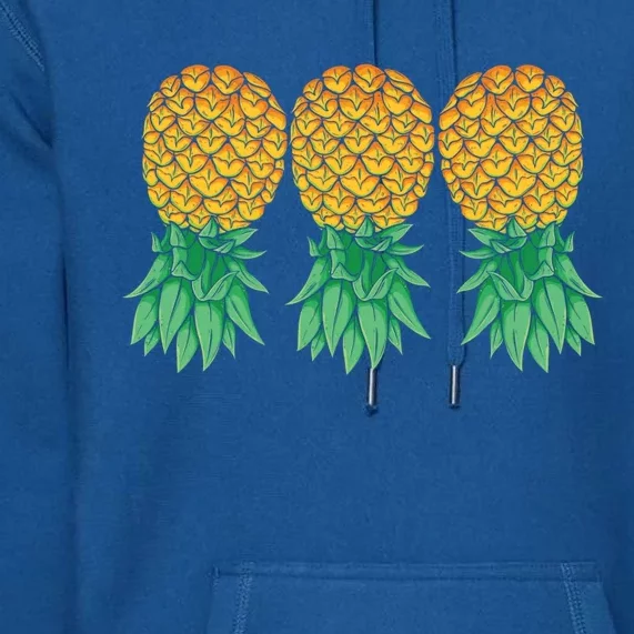 Upside Down Pineapples Gift Polyamory And Polyamorous Cute Gift Premium Hoodie