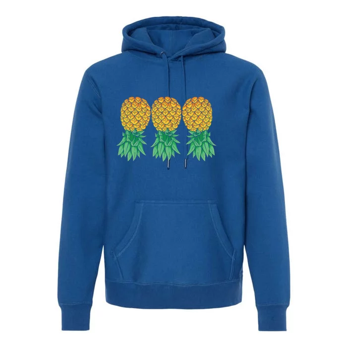 Upside Down Pineapples Gift Polyamory And Polyamorous Cute Gift Premium Hoodie