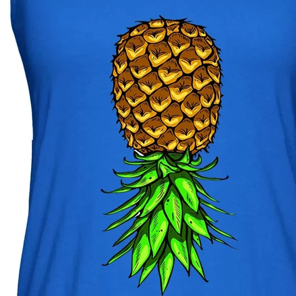 Upside Down Pineapple Gift Tropical Swinger Party Gift Ladies Essential Flowy Tank