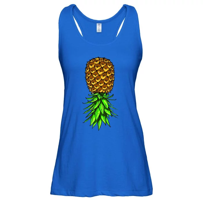 Upside Down Pineapple Gift Tropical Swinger Party Gift Ladies Essential Flowy Tank