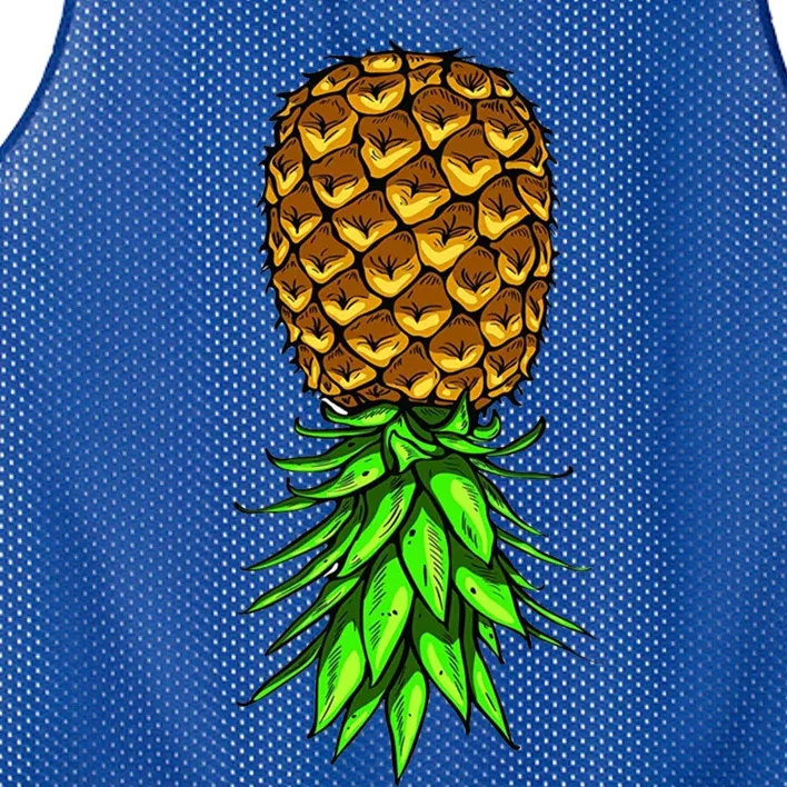 Upside Down Pineapple Gift Tropical Swinger Party Gift Mesh Reversible Basketball Jersey Tank