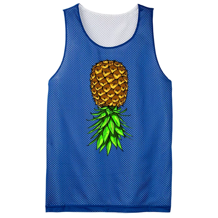 Upside Down Pineapple Gift Tropical Swinger Party Gift Mesh Reversible Basketball Jersey Tank