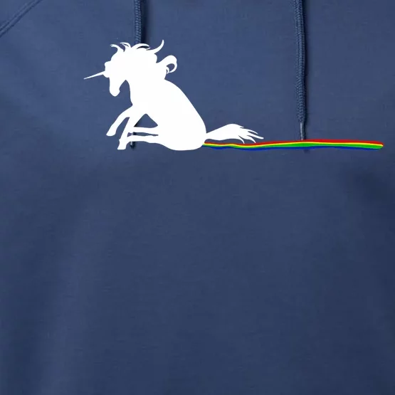 Unicorn Dragging Rainbows- Funny Adults Gifts Performance Fleece Hoodie