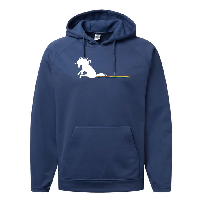 Unicorn Dragging Rainbows- Funny Adults Gifts Performance Fleece Hoodie