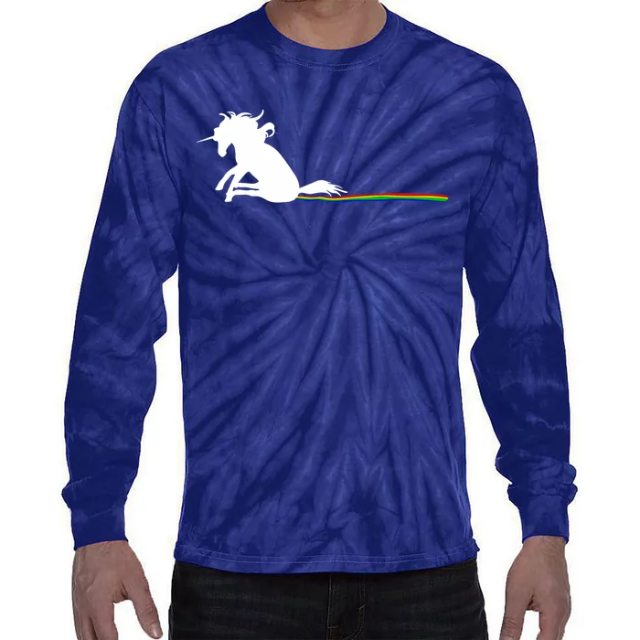 Unicorn Dragging Rainbows- Funny Adults Gifts Tie-Dye Long Sleeve Shirt