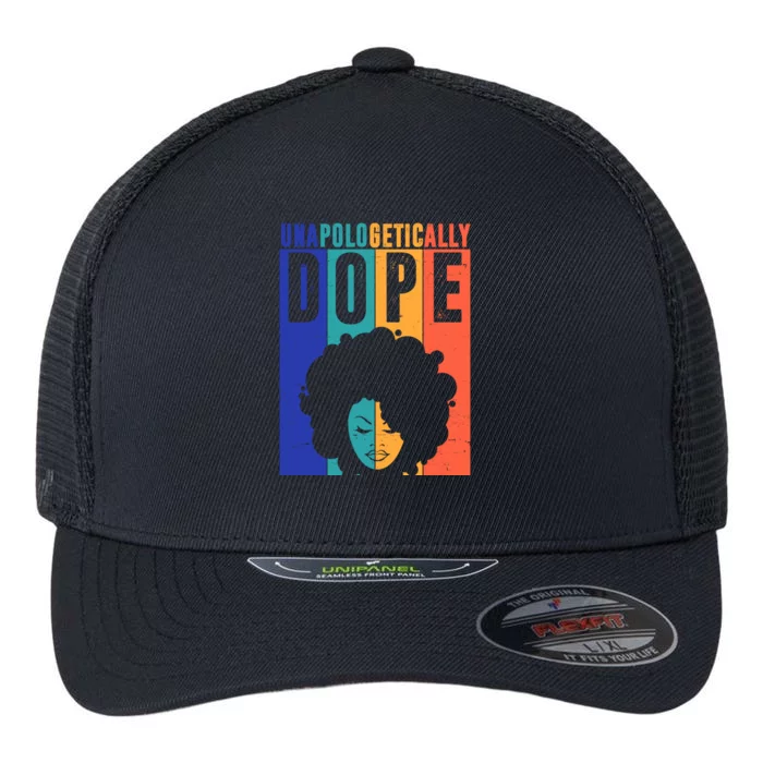 Unapologetically Dope Retro Colorful Flexfit Unipanel Trucker Cap