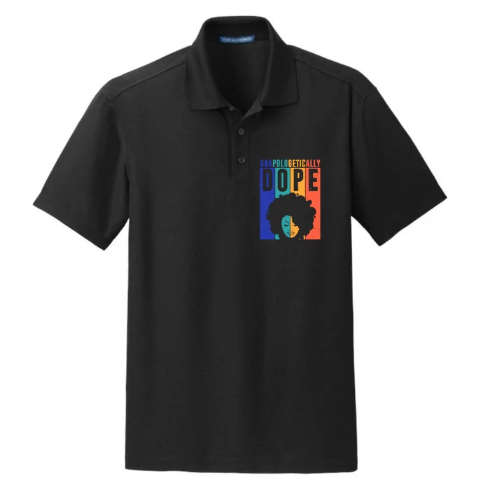 Unapologetically Dope Retro Colorful Dry Zone Grid Performance Polo