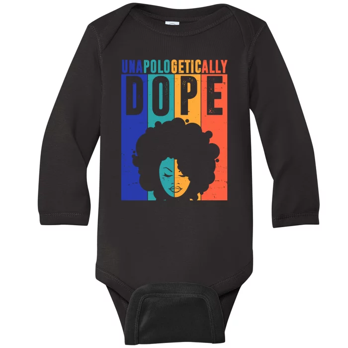 Unapologetically Dope Retro Colorful Baby Long Sleeve Bodysuit