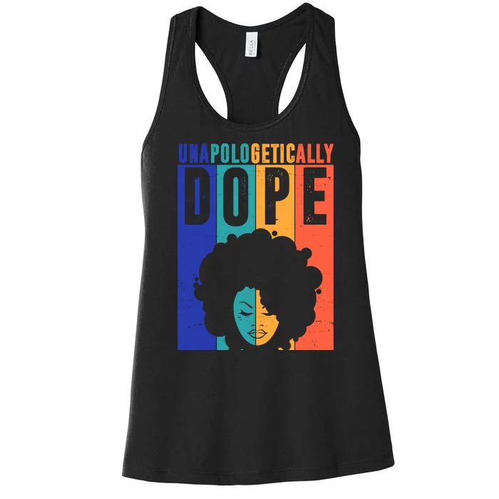 Unapologetically Dope Retro Colorful Women's Racerback Tank