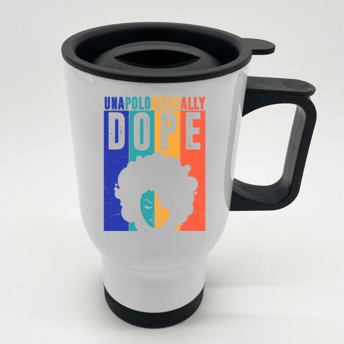 Unapologetically Dope Retro Colorful Front & Back Stainless Steel Travel Mug