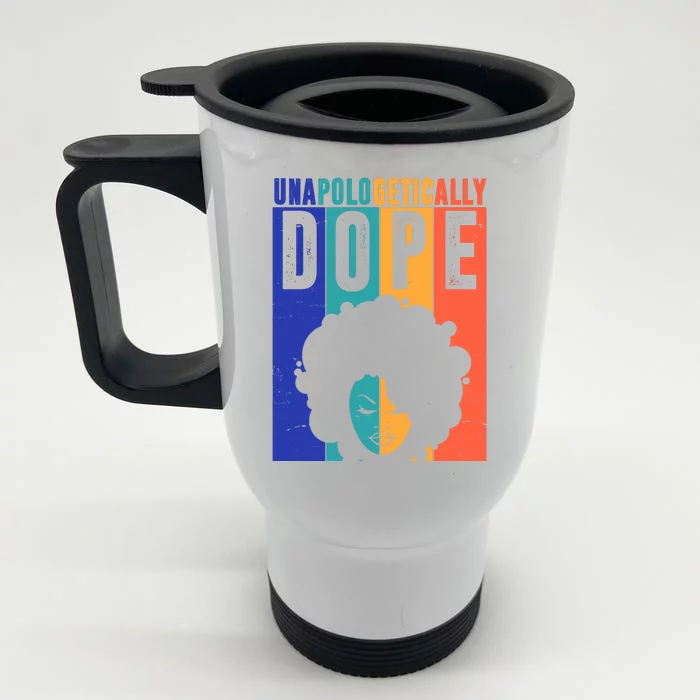 Unapologetically Dope Retro Colorful Front & Back Stainless Steel Travel Mug