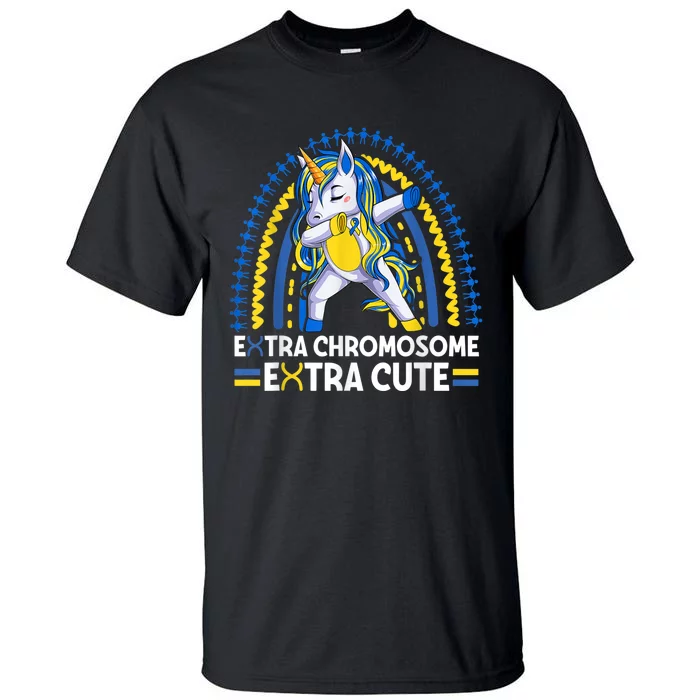 Unicorn Down Syndrome Awareness  Extra Chromosome Extra Cute Tall T-Shirt