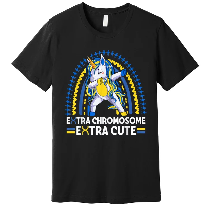 Unicorn Down Syndrome Awareness  Extra Chromosome Extra Cute Premium T-Shirt