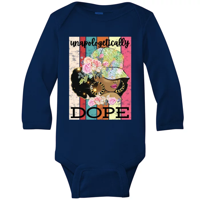 Unapologetically Dope Strong African American Black Gift Baby Long Sleeve Bodysuit