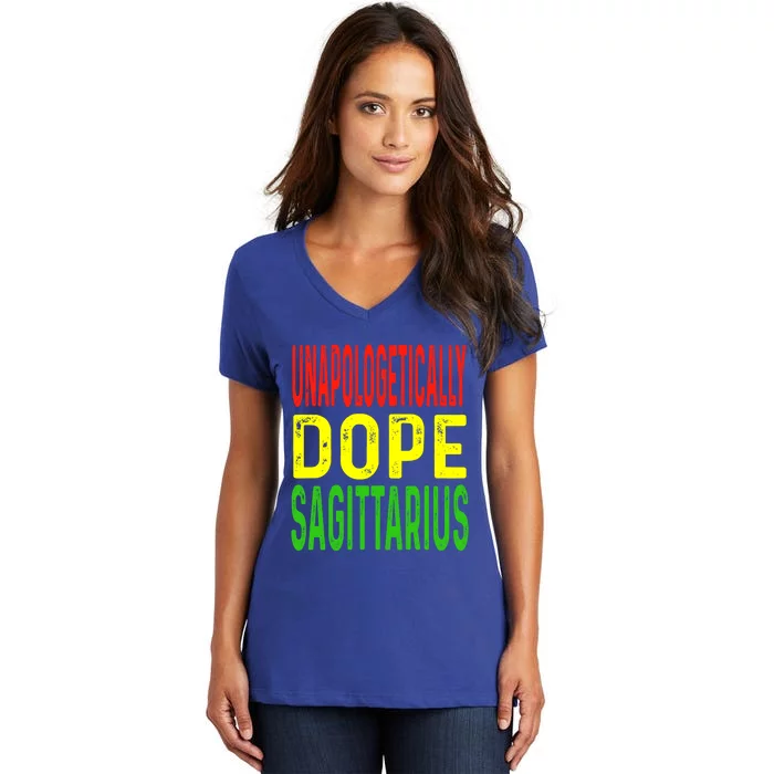 Unapologetically Dope Sagittarius Astrology Zodiac Sign Meaningful Gift Women's V-Neck T-Shirt