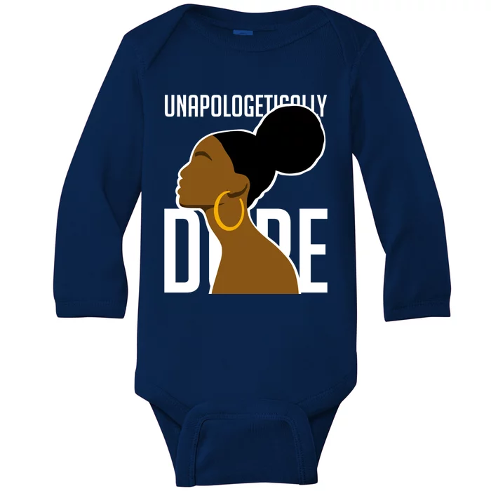 Unapologetically Dope Simple African Art Black History Gift Baby Long Sleeve Bodysuit