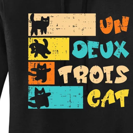 Un Deux Trois Cat French Women's Pullover Hoodie