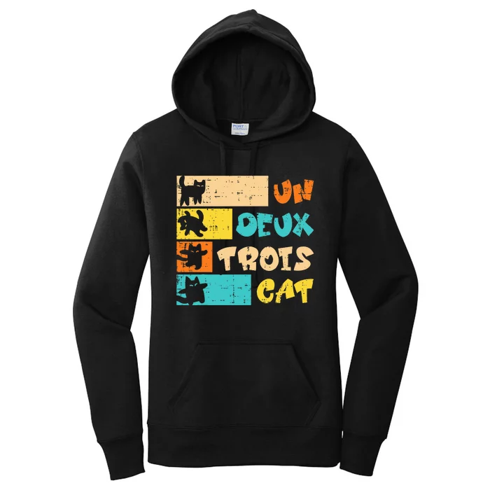 Un Deux Trois Cat French Women's Pullover Hoodie