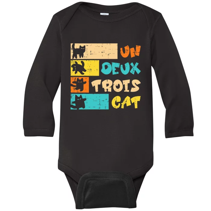 Un Deux Trois Cat French Baby Long Sleeve Bodysuit