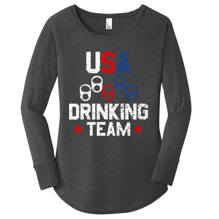 Usa Drinking Team Flag Women's Perfect Tri Tunic Long Sleeve Shirt