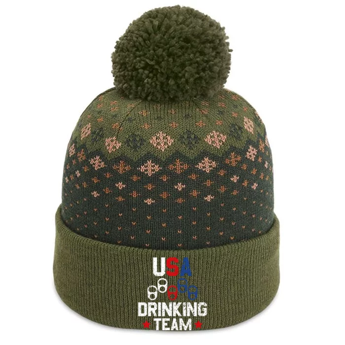 Usa Drinking Team Flag The Baniff Cuffed Pom Beanie