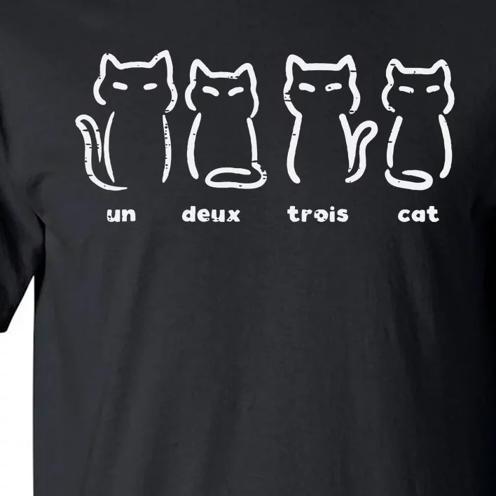 Un Deux Trois Cat Funny French Pun Tall T-Shirt