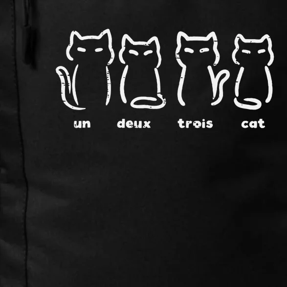 Un Deux Trois Cat Funny French Pun Daily Commute Backpack