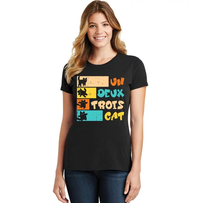 Un Deux Trois Cat French Retro Boy Teen Women's T-Shirt