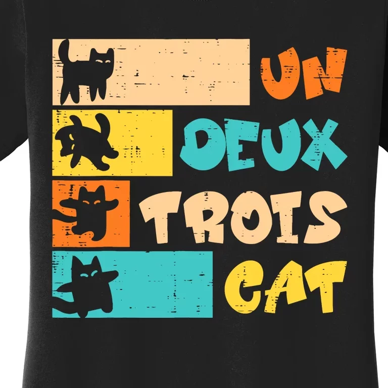 Un Deux Trois Cat French Retro Boy Teen Women's T-Shirt