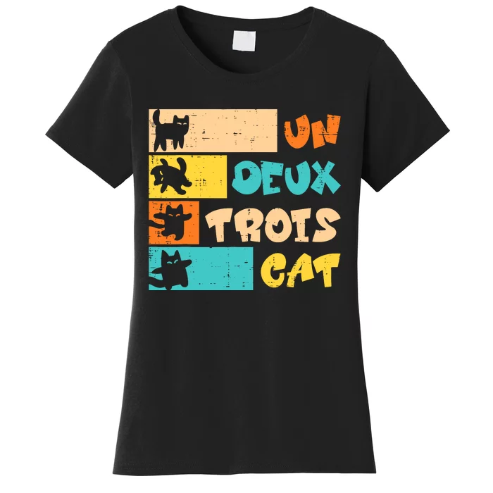 Un Deux Trois Cat French Retro Boy Teen Women's T-Shirt