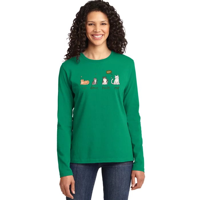 Un Deux Trois Cat Ladies Long Sleeve Shirt