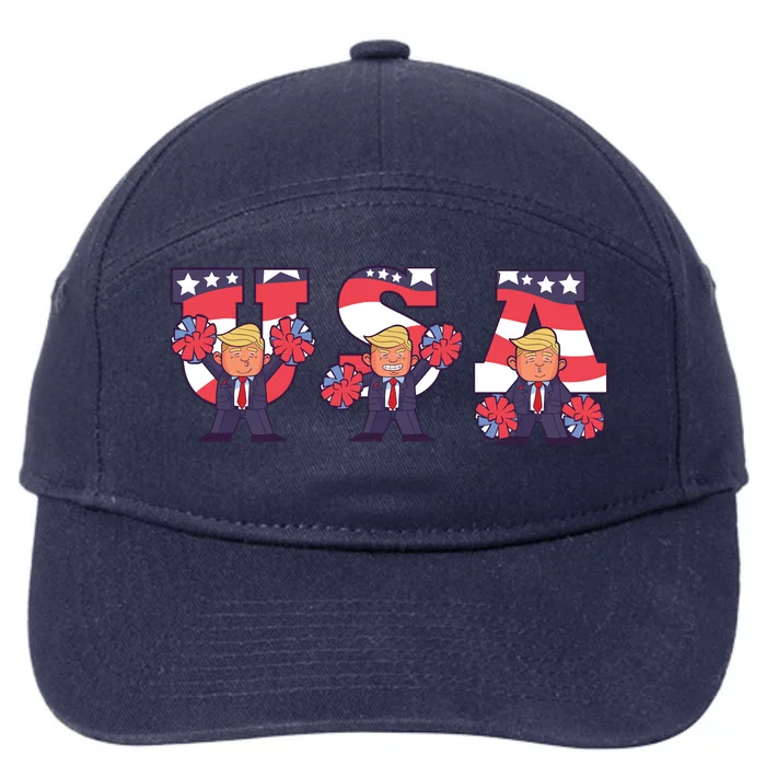 USA Donald Trump Cheer Cartoon 7-Panel Snapback Hat