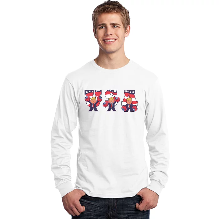 USA Donald Trump Cheer Cartoon Long Sleeve Shirt