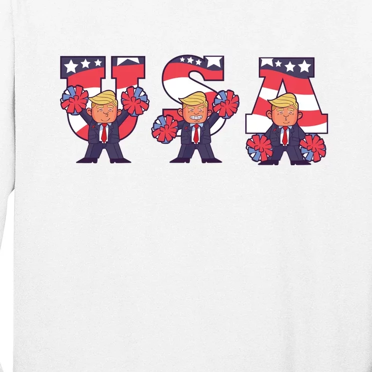 USA Donald Trump Cheer Cartoon Long Sleeve Shirt