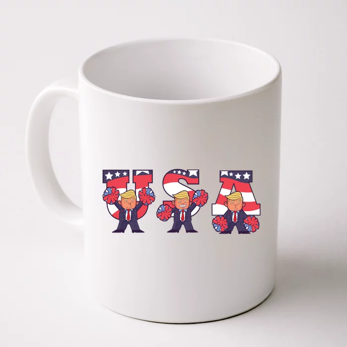 USA Donald Trump Cheer Cartoon Front & Back Coffee Mug