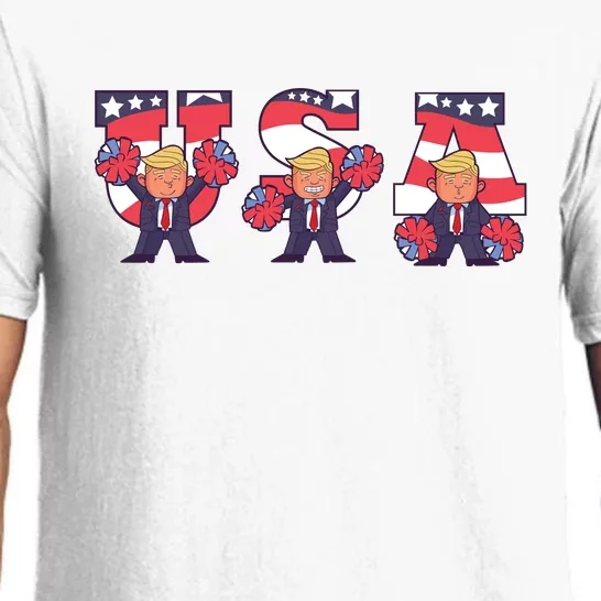 USA Donald Trump Cheer Cartoon Pajama Set