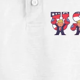 USA Donald Trump Cheer Cartoon Dry Zone Grid Performance Polo